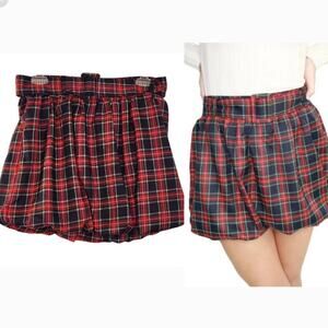 DAY + MOON NWT Plaid Bubble Mini Skirt, Size Medium